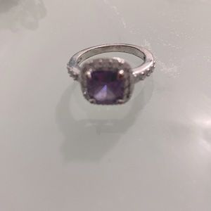 Sterling ring purple glass
